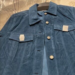 New Denim&Co Blue Suede Jacket